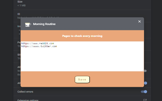 Morning Routine  from Chrome web store to be run with OffiDocs Chromium online