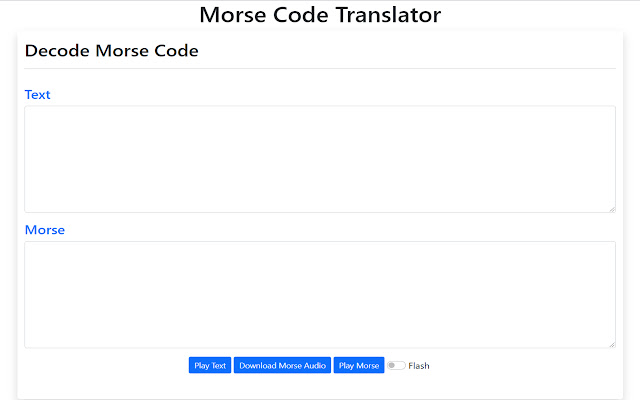 Morse Code Translator  from Chrome web store to be run with OffiDocs Chromium online