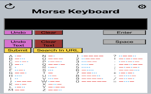 Morse Type  from Chrome web store to be run with OffiDocs Chromium online