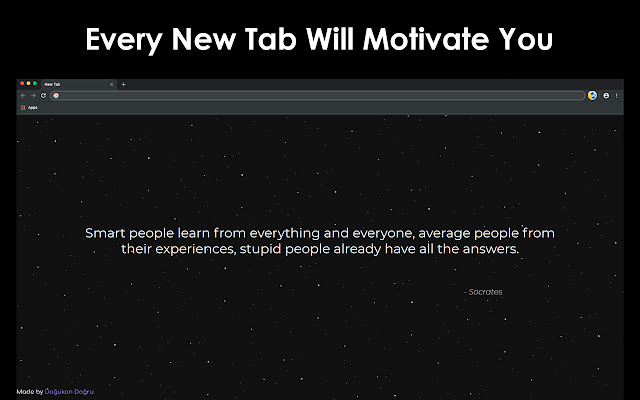 Motivational New Tab  from Chrome web store to be run with OffiDocs Chromium online