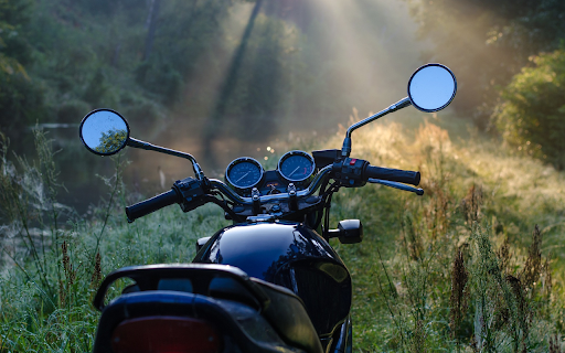 Motorcycle in the forest  from Chrome web store to be run with OffiDocs Chromium online