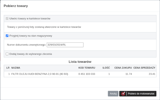 Motowarsztat.pl  from Chrome web store to be run with OffiDocs Chromium online
