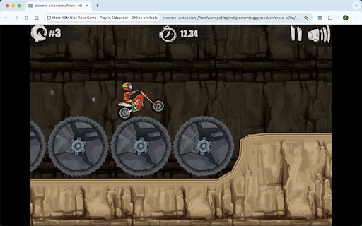 Moto X3M Bike Race Game in Browser Free  Offline available  from Chrome web store to be run with OffiDocs Chromium online