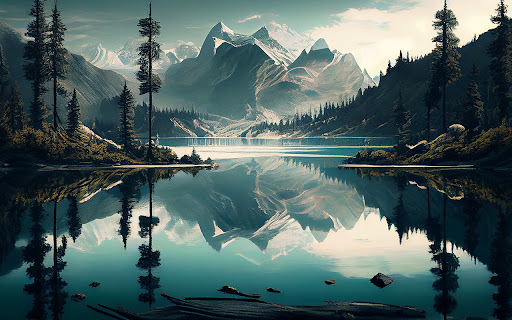 Mountain Lake with Mountain Background  from Chrome web store to be run with OffiDocs Chromium online