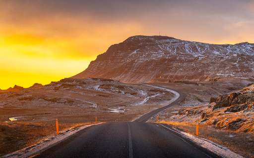 Mountain road and sunset  from Chrome web store to be run with OffiDocs Chromium online
