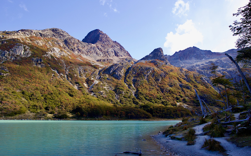 Mountains and large lake  from Chrome web store to be run with OffiDocs Chromium online