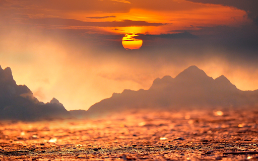 Mountains and Sun  from Chrome web store to be run with OffiDocs Chromium online