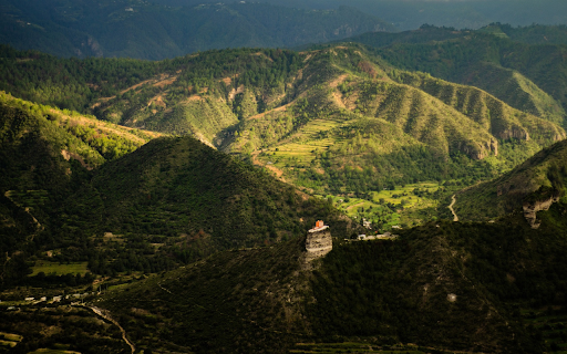 Mountains and villages  from Chrome web store to be run with OffiDocs Chromium online