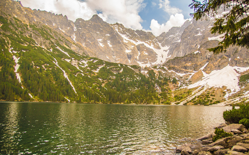Mountains around the lake  from Chrome web store to be run with OffiDocs Chromium online