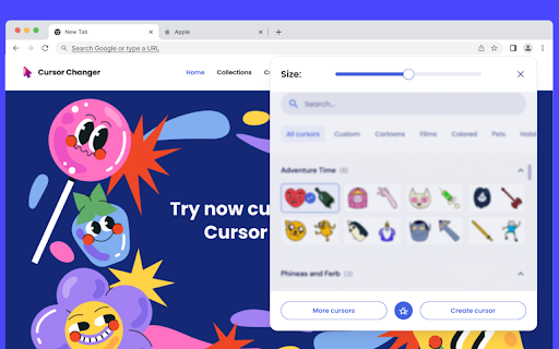 Mouse Cursor Custom Cursor  from Chrome web store to be run with OffiDocs Chromium online