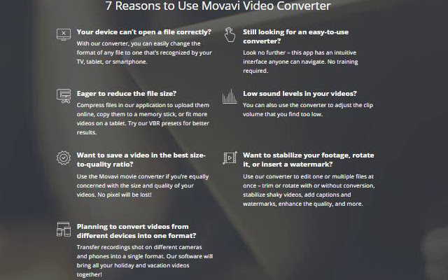 Movavi Video Converter van de Chrome-webwinkel om te worden uitgevoerd met OffiDocs Chromium online