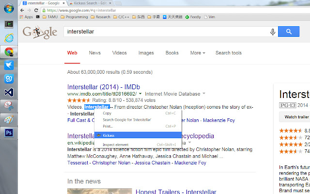 Movie name translator and Kickass Search  from Chrome web store to be run with OffiDocs Chromium online