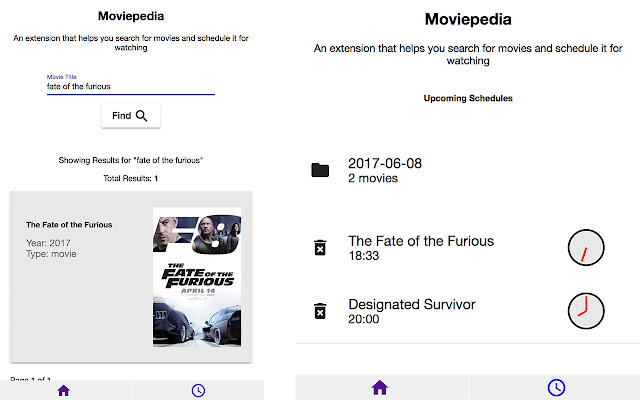 Movie Scheduler  from Chrome web store to be run with OffiDocs Chromium online