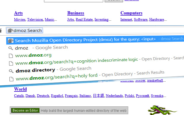 Mozilla Open Directory Project Search  from Chrome web store to be run with OffiDocs Chromium online