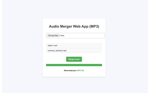 MP3 Merger  from Chrome web store to be run with OffiDocs Chromium online