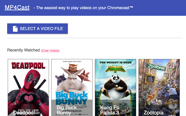 MP4Cast para sa Google Chromecast™ mula sa Chrome web store na tatakbo sa OffiDocs Chromium online