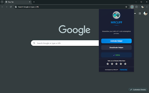 MRCLIFF Helper  from Chrome web store to be run with OffiDocs Chromium online