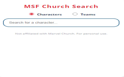 MSF Church Search  from Chrome web store to be run with OffiDocs Chromium online