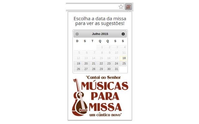 Músicas para Missa Sugestões por data  from Chrome web store to be run with OffiDocs Chromium online