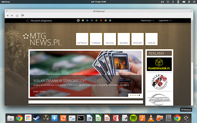 MTGNews.pl  from Chrome web store to be run with OffiDocs Chromium online