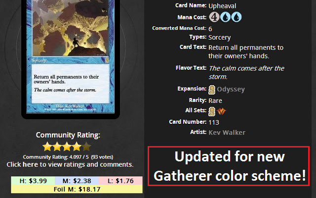 MTG Price Gatherer  from Chrome web store to be run with OffiDocs Chromium online