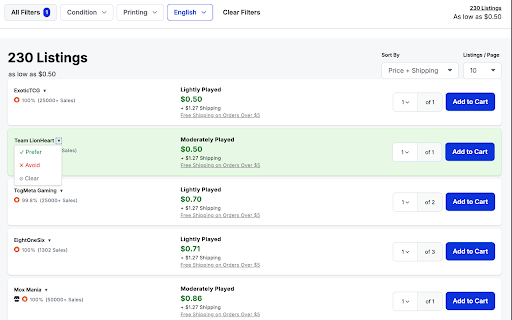 MTGStocks Companion for TCGplayer  from Chrome web store to be run with OffiDocs Chromium online
