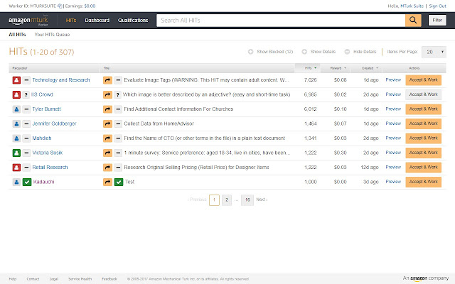 MTurk Suite  from Chrome web store to be run with OffiDocs Chromium online