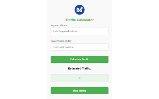 Mua Traffic User – Dịch Vụ Tăng Traffic User Uy Tín, Máy Tính Traffic User  from Chrome web store to be run with OffiDocs Chromium online