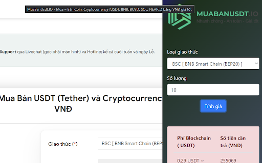 Mua USDT  from Chrome web store to be run with OffiDocs Chromium online