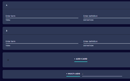 Multi Card Add for Quizlet  from Chrome web store to be run with OffiDocs Chromium online