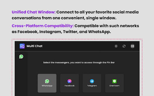 Multi Chat Chat Anywhere, Anytime  from Chrome web store to be run with OffiDocs Chromium online