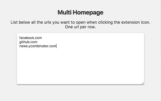 Multi Homepage  from Chrome web store to be run with OffiDocs Chromium online