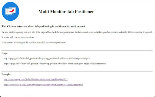 Multi Monitor Tab Positioner  from Chrome web store to be run with OffiDocs Chromium online