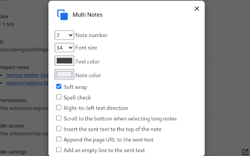 Multi Notes  from Chrome web store to be run with OffiDocs Chromium online