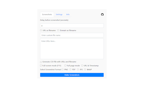 Multiple Screenshots  from Chrome web store to be run with OffiDocs Chromium online