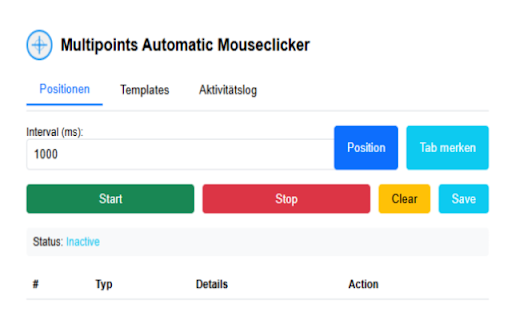 Multipoints Automatic Mouseclicker  from Chrome web store to be run with OffiDocs Chromium online