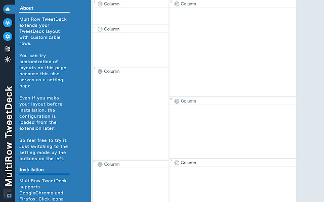 MultiRow TweetDeck  from Chrome web store to be run with OffiDocs Chromium online