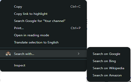 Multi Source Right Click Search  from Chrome web store to be run with OffiDocs Chromium online