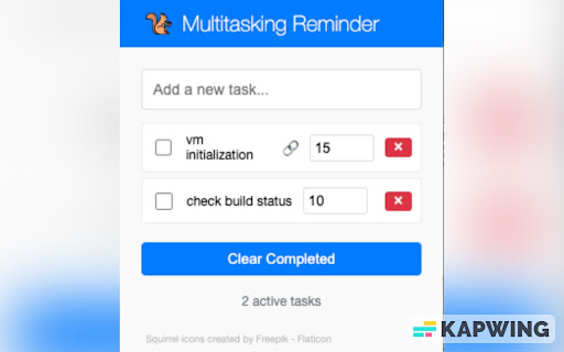 Multitasking Reminder  from Chrome web store to be run with OffiDocs Chromium online