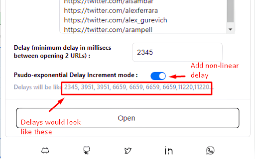 MultiURLs open multiple urls at once  from Chrome web store to be run with OffiDocs Chromium online