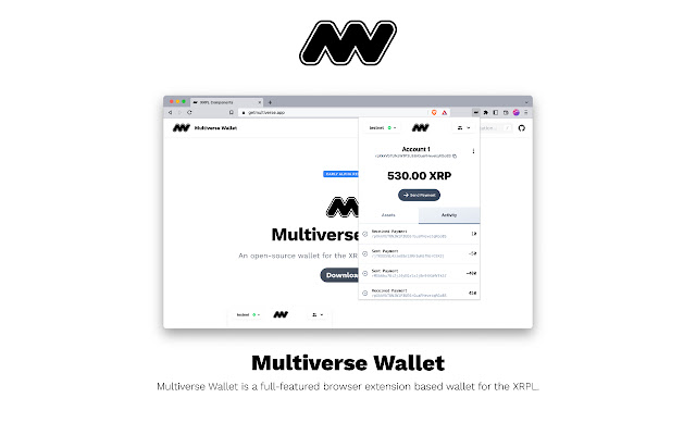 Multiverse Wallet  from Chrome web store to be run with OffiDocs Chromium online