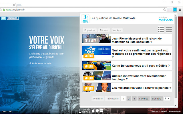 Multivote  from Chrome web store to be run with OffiDocs Chromium online