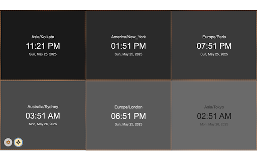 Multi World Clocks  from Chrome web store to be run with OffiDocs Chromium online