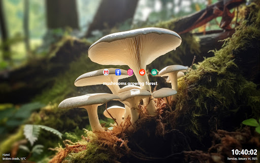 mushrooms growing  from Chrome web store to be run with OffiDocs Chromium online