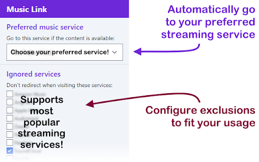 Music Link  from Chrome web store to be run with OffiDocs Chromium online