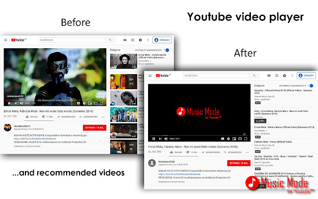 Music Mode for YouTube™  from Chrome web store to be run with OffiDocs Chromium online