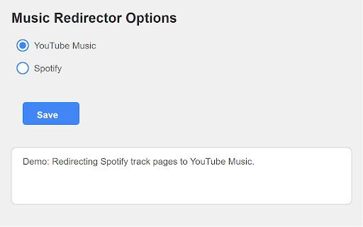 Music Redirector from Chrome web store to be run with OffiDocs Chromium online Music Redirector from Chrome web store to be run with OffiDocs Chromium online