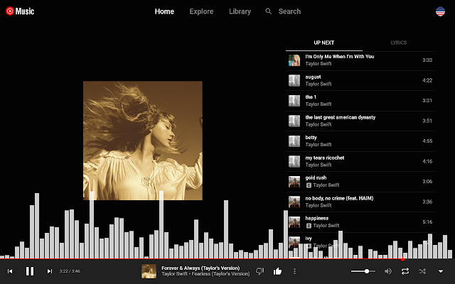 Music Visualizer for YouTube™ Music  from Chrome web store to be run with OffiDocs Chromium online