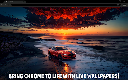 Mustang On The Beach – Evening Landscape Live Wallpaper  from Chrome web store to be run with OffiDocs Chromium online