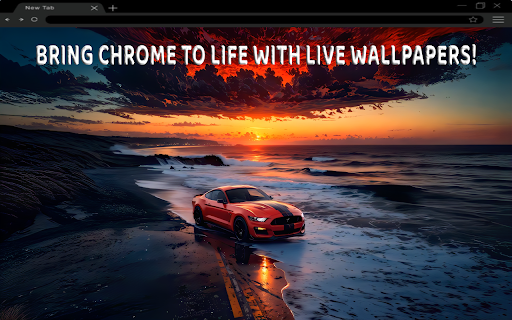 Mustang On The Beach Live Wallpaper  from Chrome web store to be run with OffiDocs Chromium online
